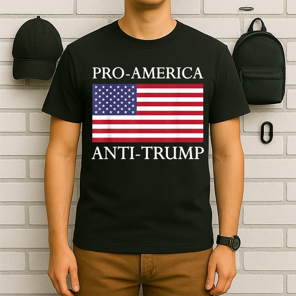 Pro America Anti Trump American Usa Flag Resist T-Shirt