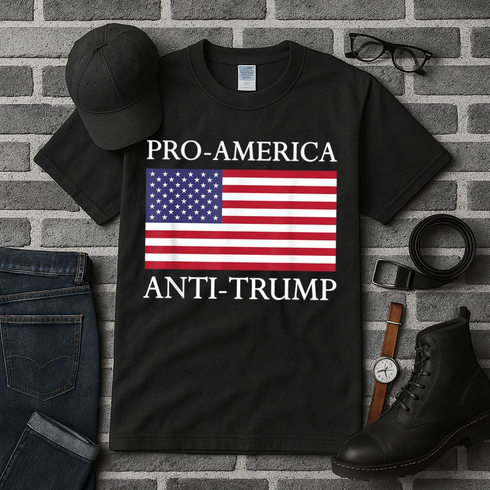 Pro America Anti Trump American Usa Flag Resist Tall T-Shirt