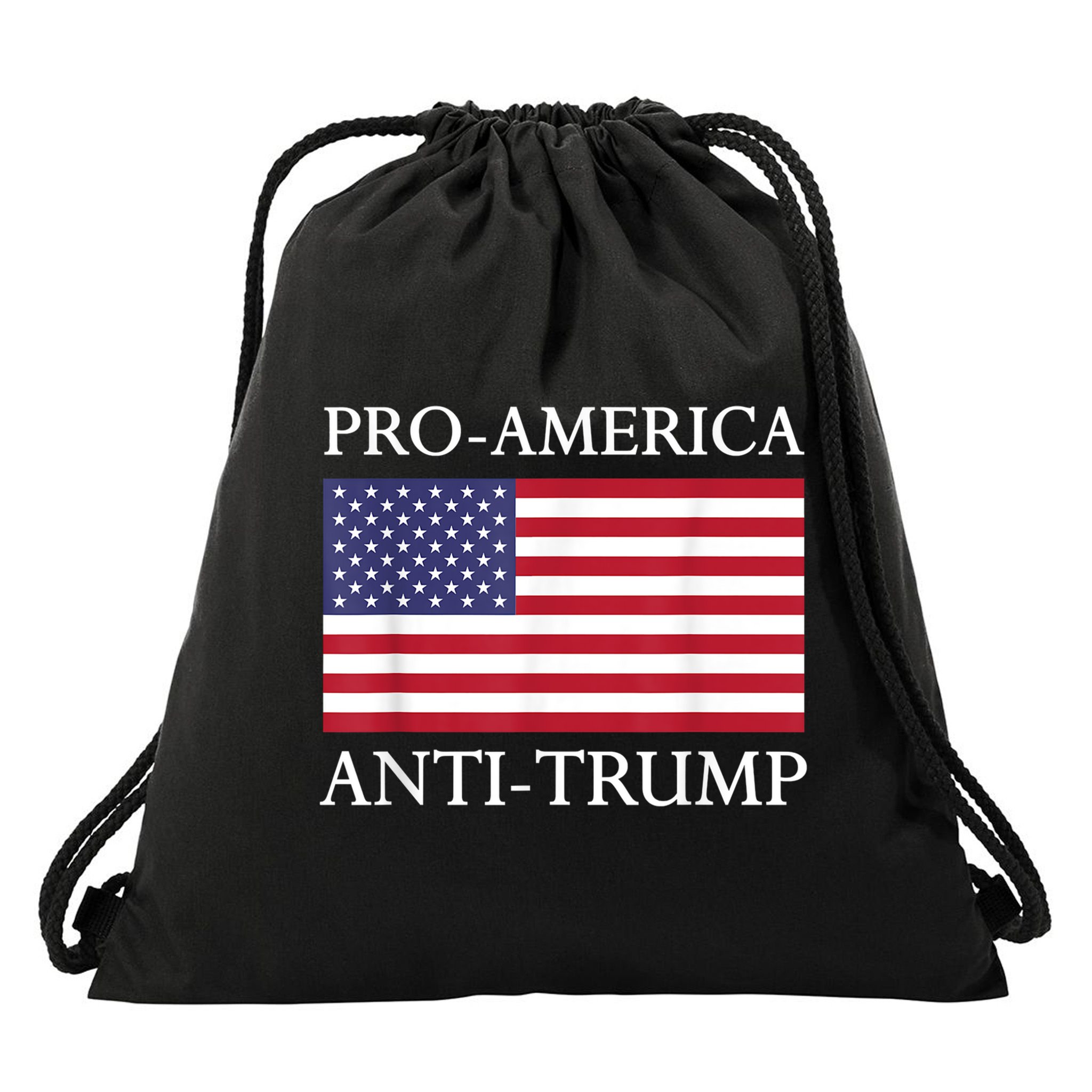 Pro America Anti Trump American Usa Flag Resist Drawstring Bag