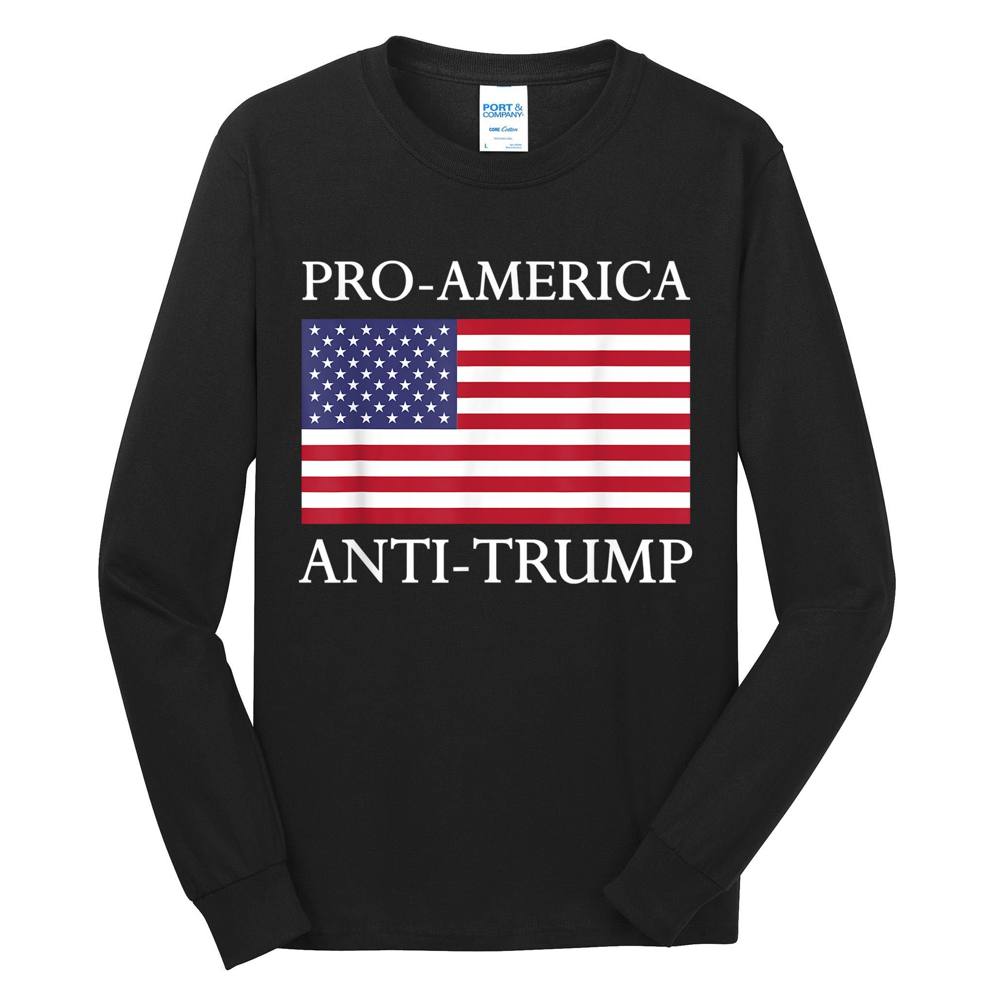 Pro America Anti Trump American Usa Flag Resist Tall Long Sleeve T-Shirt