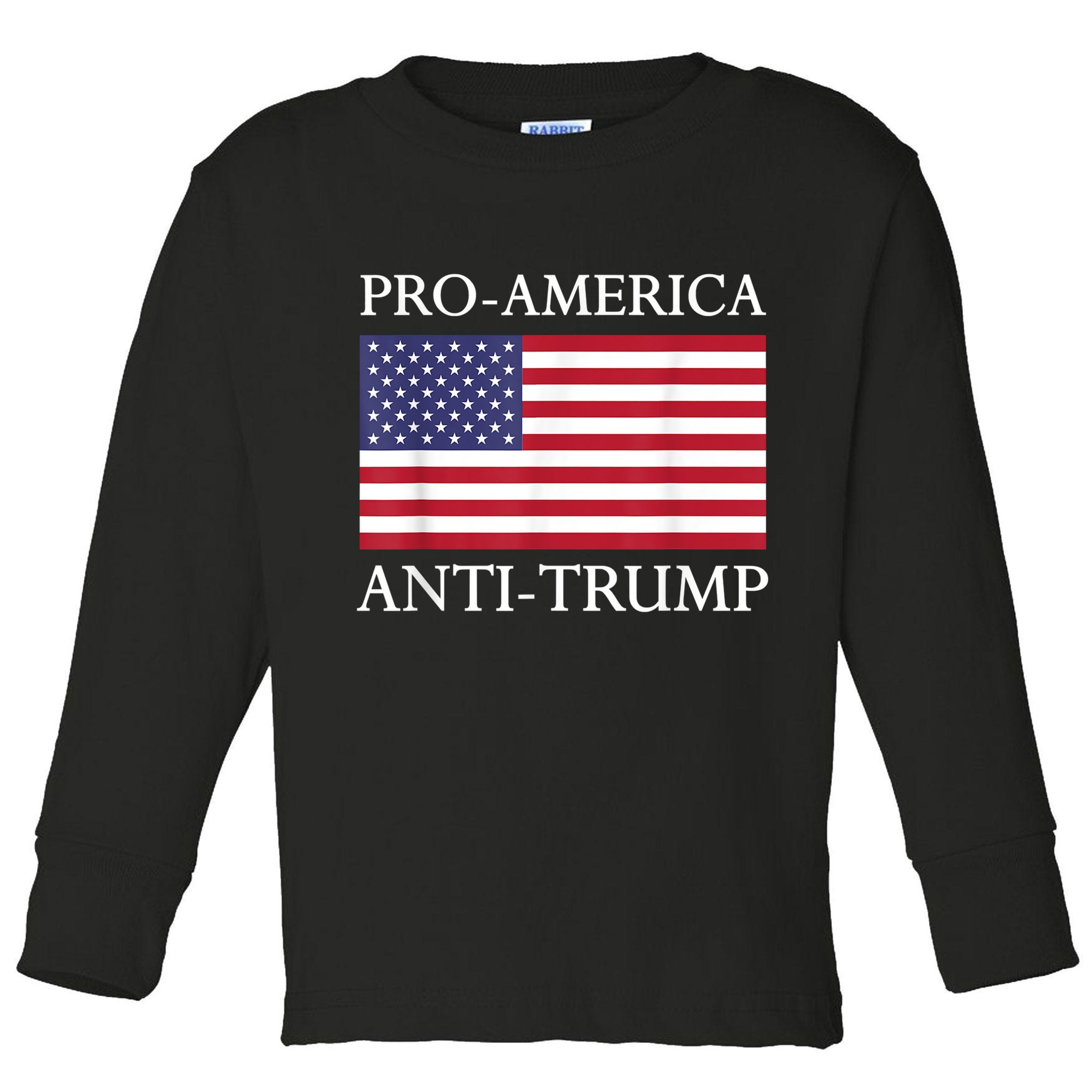 Pro America Anti Trump American Usa Flag Resist Toddler Long Sleeve Shirt