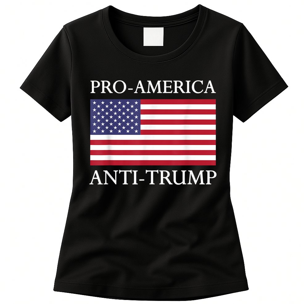 Pro America Anti Trump American Usa Flag Resist Womens T-Shirt