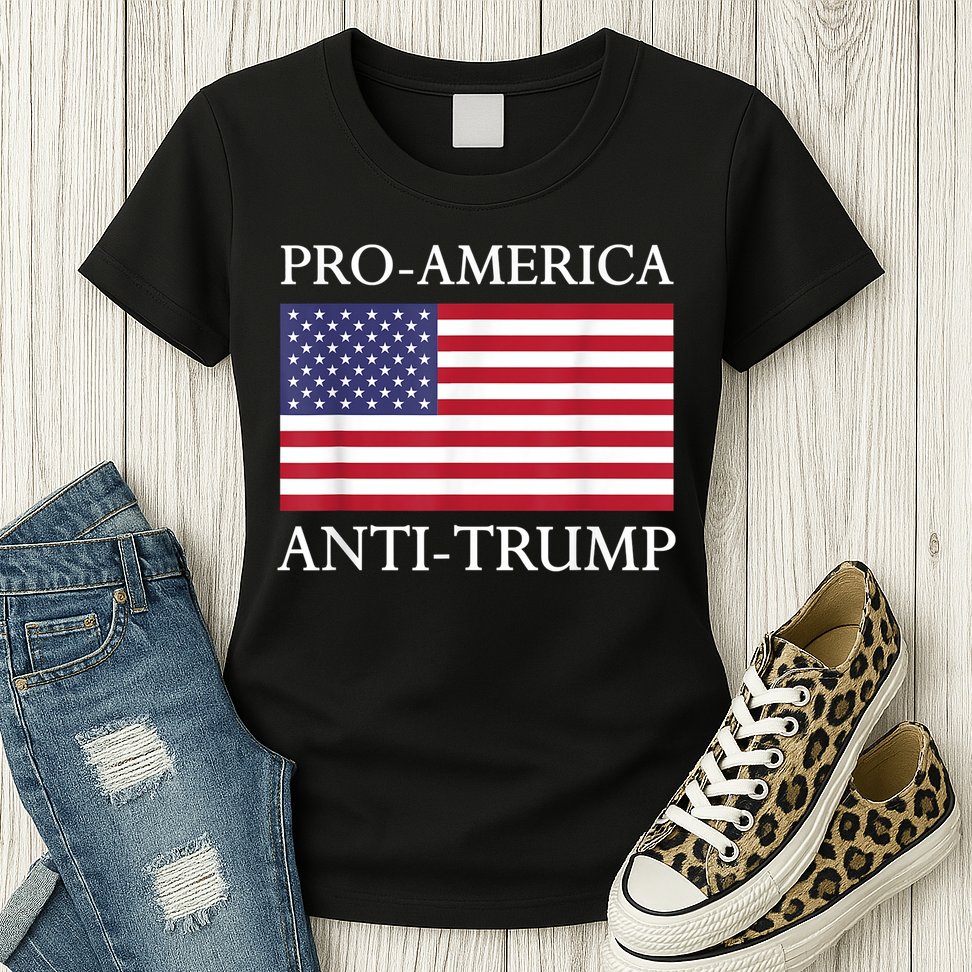 Pro America Anti Trump American Usa Flag Resist Womens T-Shirt