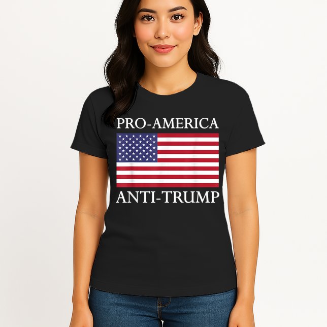 Pro America Anti Trump American Usa Flag Resist Womens T-Shirt
