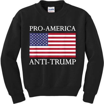 Pro America Anti Trump American Usa Flag Resist Kids Sweatshirt