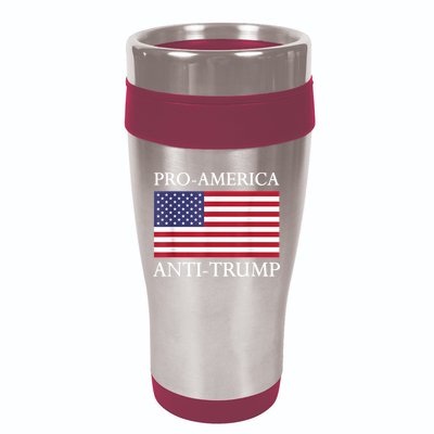 Pro America Anti Trump American Usa Flag Resist 16oz Travel Tumbler