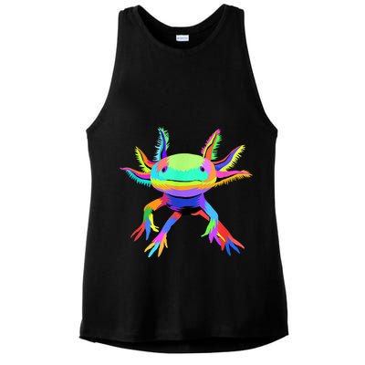 Pop Art Axolotl Ladies PosiCharge Tri-Blend Wicking Tank
