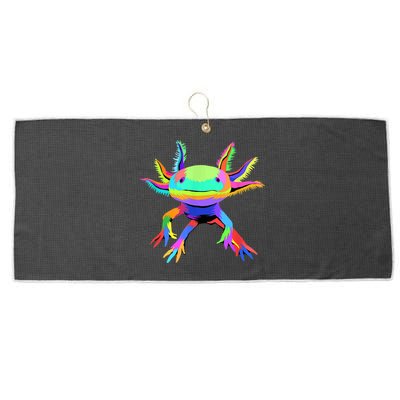 Pop Art Axolotl Large Microfiber Waffle Golf Towel