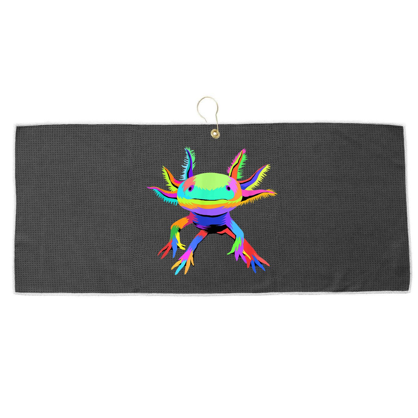 Pop Art Axolotl Large Microfiber Waffle Golf Towel