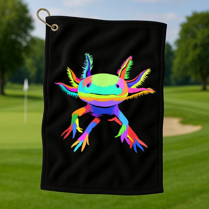 Pop Art Axolotl Golf Towel