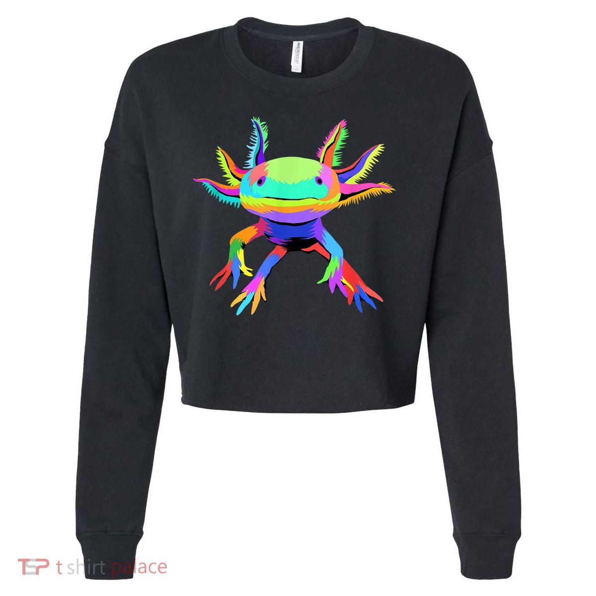 Pop Art Axolotl Cropped Pullover Crew