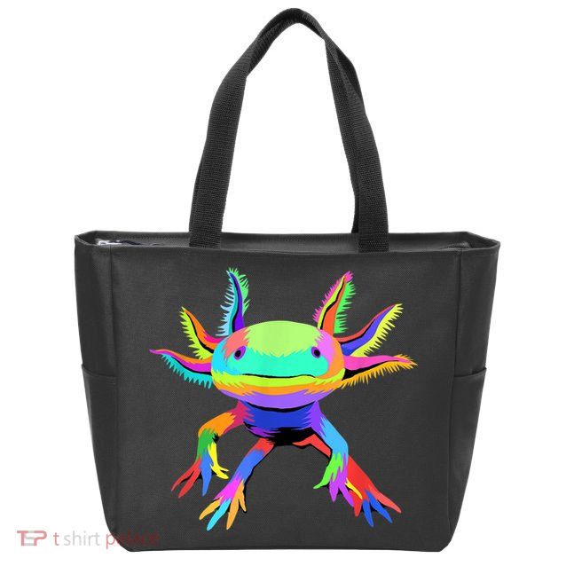 Pop Art Axolotl Zip Tote Bag