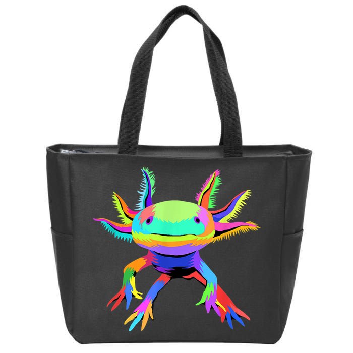 Pop Art Axolotl Zip Tote Bag