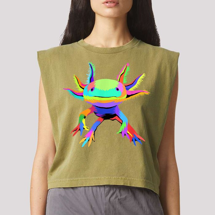 Pop Art Axolotl Garment-Dyed Women's Muscle Tee