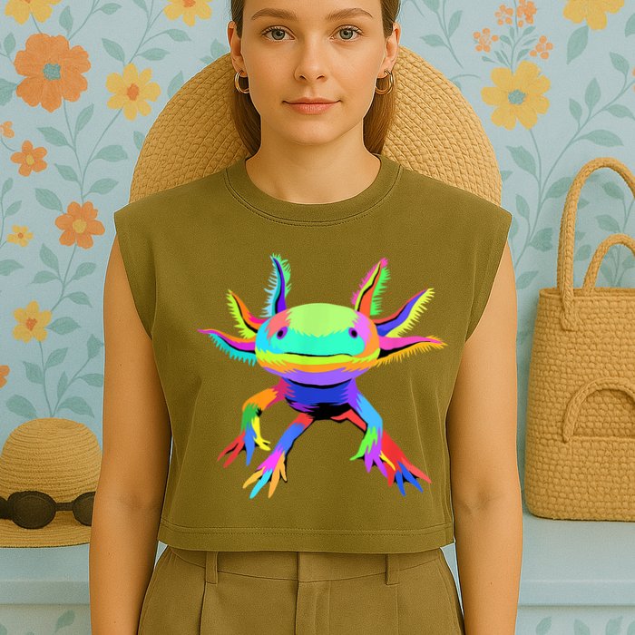 Pop Art Axolotl Garment-Dyed Women's Muscle Tee