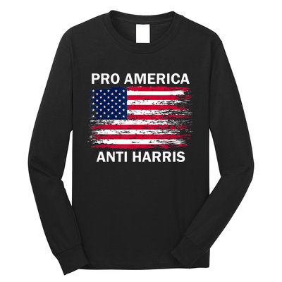 Pro America Anti Kamala Flag Kamala Harris Anti Harris Long Sleeve Shirt