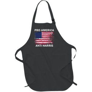 Pro America Anti Kamala Flag Kamala Harris Anti Harris Full-Length Apron With Pockets