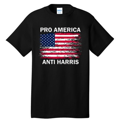 Pro America Anti Kamala Flag Kamala Harris Anti Harris Tall T-Shirt