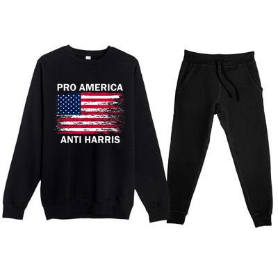 Pro America Anti Kamala Flag Kamala Harris Anti Harris Premium Crewneck Sweatsuit Set