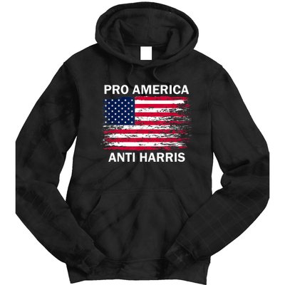 Pro America Anti Kamala Flag Kamala Harris Anti Harris Tie Dye Hoodie