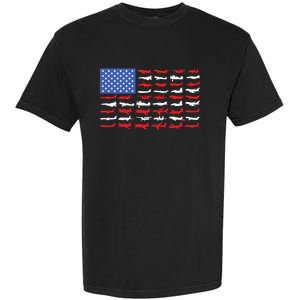 Pilot Airplane American Flag Plane Aviation Gift Garment-Dyed Heavyweight T-Shirt