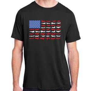 Pilot Airplane American Flag Plane Aviation Gift Adult ChromaSoft Performance T-Shirt