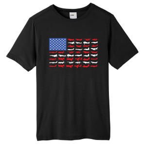 Pilot Airplane American Flag Plane Aviation Gift Tall Fusion ChromaSoft Performance T-Shirt