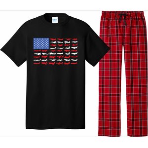 Pilot Airplane American Flag Plane Aviation Gift Pajama Set