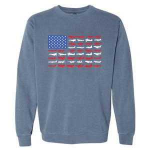 Pilot Airplane American Flag Plane Aviation Gift Garment-Dyed Sweatshirt