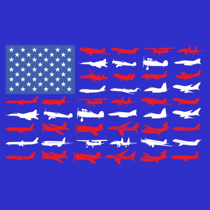 Pilot Airplane American Flag Plane Aviation Gift T-Shirt