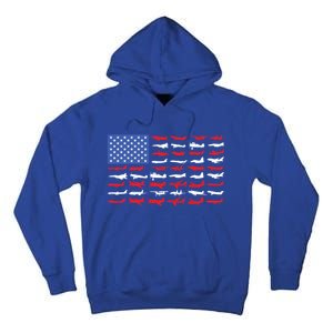 Pilot Airplane American Flag Plane Aviation Gift Tall Hoodie