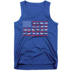 Pilot Airplane American Flag Plane Aviation Gift Tank Top