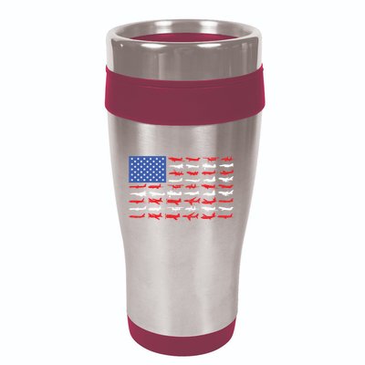 Pilot Airplane American Flag Plane Aviation Gift 16oz Travel Tumbler
