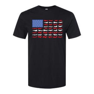 Pilot Airplane American Flag Plane Aviation Gift Softstyle CVC T-Shirt