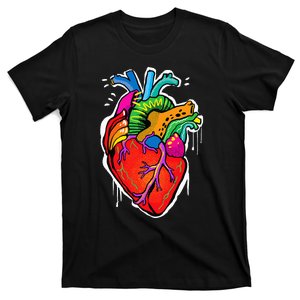 Pop Art Anatomical Heart Cardiologist Nurse Heart Surgeon T-Shirt