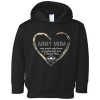 Proud American Army Mother Woman Army Woman Proud Mom Heart Military Mom Toddler Hoodie