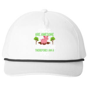 Pigs Are Awesome I Am Awesome Therefore I Am A Pig Snapback Five-Panel Rope Hat