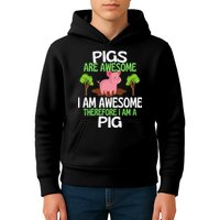 Pigs Are Awesome I Am Awesome Therefore I Am A Pig Kids Hoodie