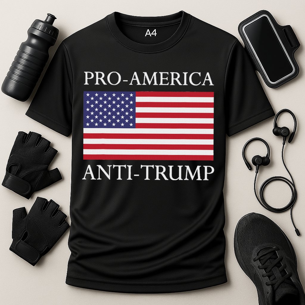 Pro America Anti Trump American Usa Flag Resist Cooling Performance Crew T-Shirt