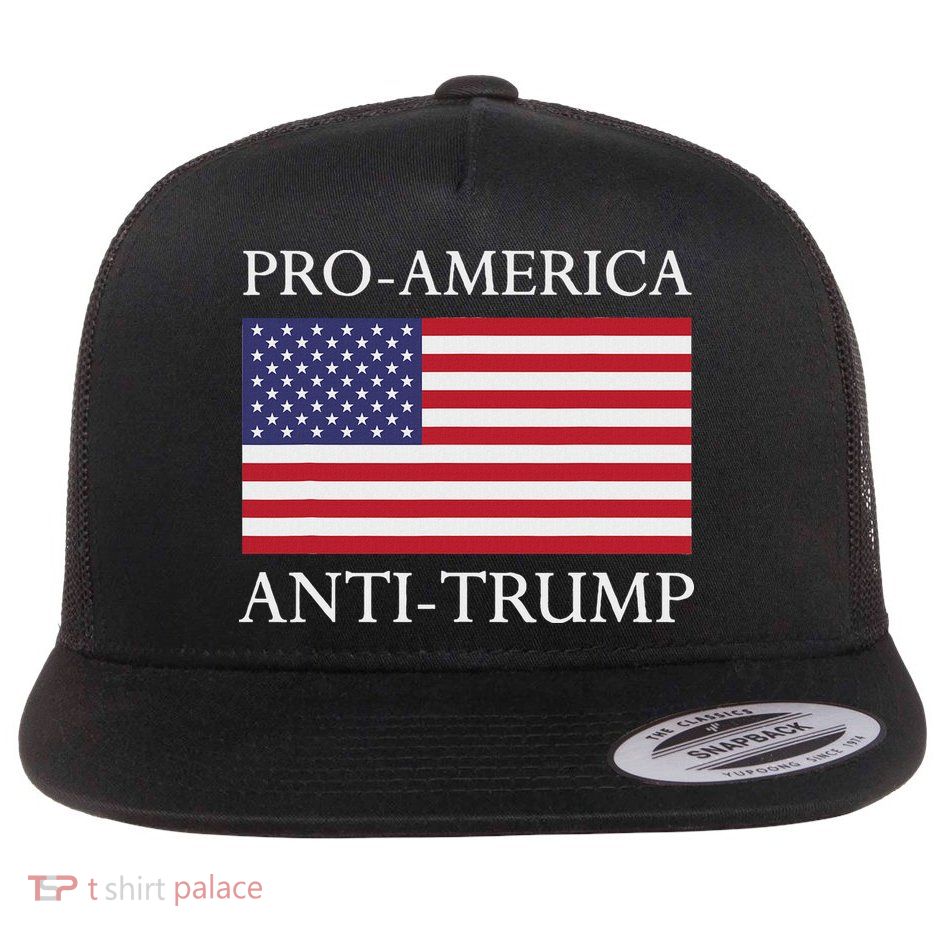 Pro America Anti Trump American Usa Flag Resist Flatbill Hat