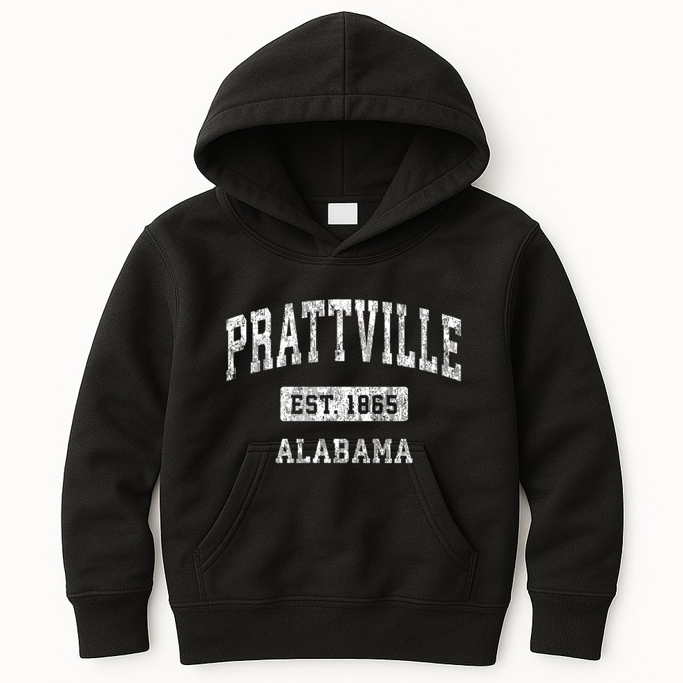 Prattville Alabama Al Vintage Sports Established Kids Hoodie