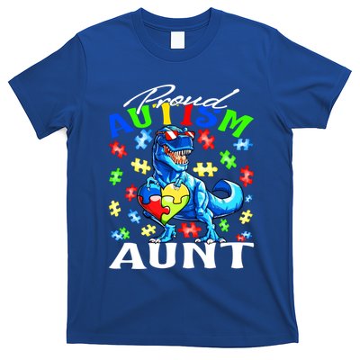 Proud Autism Aunt Dinosaur Autism Awareness Cool Gift T-Shirt