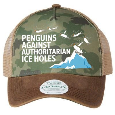 Penguins Against Authoritarian Ice Holes Sarcastic  Legacy Tie Dye Trucker Hat