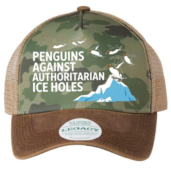Penguins Against Authoritarian Ice Holes Sarcastic  Legacy Tie Dye Trucker Hat