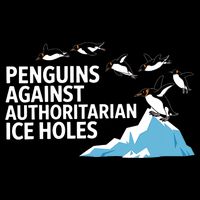 Penguins Against Authoritarian Ice Holes Sarcastic  Drawstring Bag