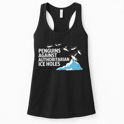 Penguins Against Authoritarian Ice Holes Sarcastic  Womens Tank Top