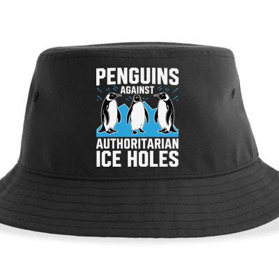 Penguins Against Authoritarian Ice Holes Resist Penguin Sustainable Bucket Hat