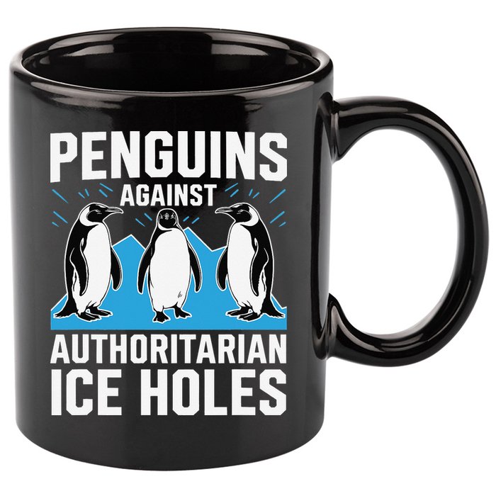 Penguins Against Authoritarian Ice Holes Resist Penguin 11oz C Handle Ceramic Mug