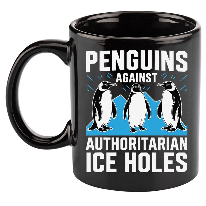Penguins Against Authoritarian Ice Holes Resist Penguin 11oz C Handle Ceramic Mug
