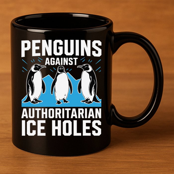 Penguins Against Authoritarian Ice Holes Resist Penguin 11oz C Handle Ceramic Mug